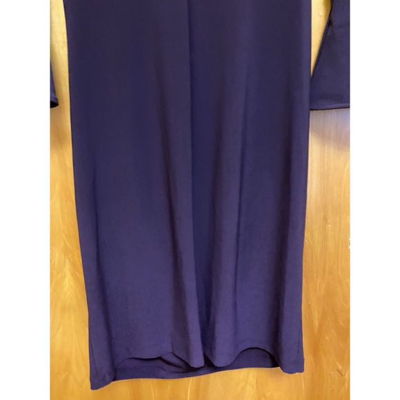 Anne Klein Purple Knee Length Ruched Wrap Long Sleeve Women's Dress Size 8 - Picture 11 of 16